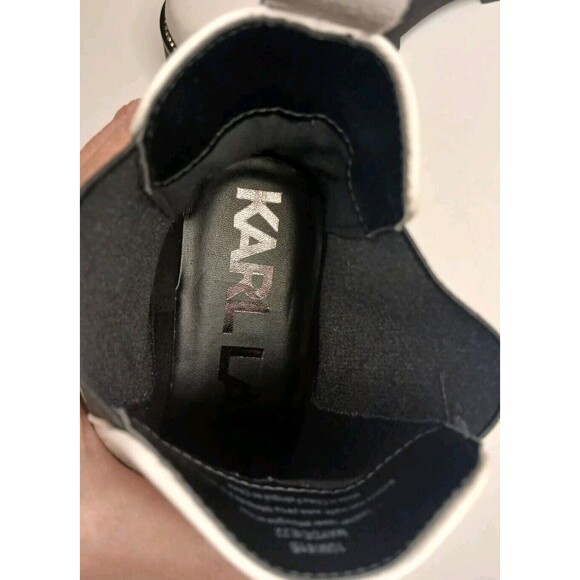 Karl Lagerfeld Sz 10 Paris Mayde Chunky Chelsea Boots Lug Sole With Rhinestones - Picture 14 of 16